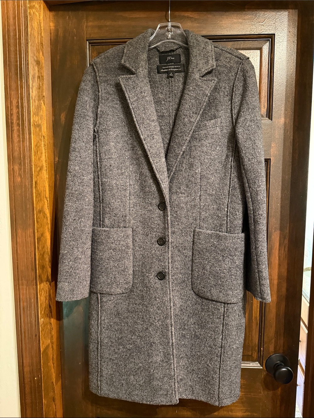 J. Crew Gray Tailored Wool-Blend Single-Breasted Trench Coat